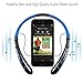 Bluetooth Headphones Headset Rymemo Newest 20 Hrs Continuous Playing Time Wireless Music Stereo Sports Running Earphones Vibration Neckband Style for Cellphone,Blue-Black