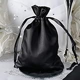Efavormart 60PCS Black Satin Gift Bag Drawstring Pouch Wedding Favors Bridal Shower Candy Jewelry Bags - 5
