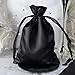Efavormart 60PCS Black Satin Gift Bag Drawstring Pouch Wedding Favors Bridal Shower Candy Jewelry Bags - 5