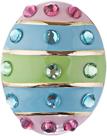 Spring Easter Jewelry Egg Multi-Colored Crystal Rhinestone Charm Brooch Pin Gold