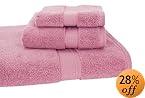 Homestead Textiles Growers Collection 100-Percent Zero-Twist Pima Cotton 3-Piece Bath Towel Set, Cherry Blossom