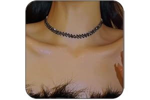 JEAIRTS Choker Rhinestone Necklace Diamond Row Necklaces Crystal Chokers Chain Jewelry Sparkly Party Prom Accessories for Women