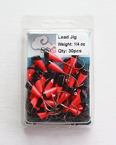 Seasky Fishing Painted Shad Dart Jigs Jigheads, 1/4 oz, 30 Per Pack