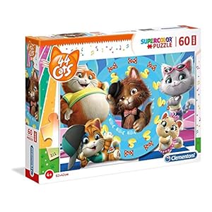 Clementoni- Puzzle Suelo 60 Piezas 44 Gatos, Color Gatti, 60pezzi (26441.4)
