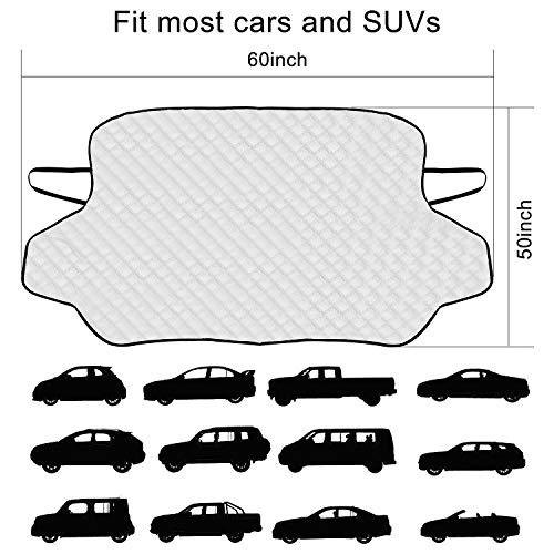 Windshield Snow Cover - Car Snow Cover,Windshield Ice Cover,Car Windshield Cover Waterproof Frost Cover Snow Ice Removal Winter Protector Cotton Thicker Snow Cover Fit for Most Vehicles