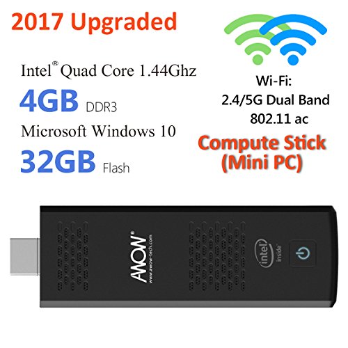 AWOW Windows 10 Compute Stick Mini PC 4GB - ( Intel Atom X5 Z8350 1.44GHZ RAM 4GB Flash Storage 32GB Dual WiFi 2.4G/5G with 802.11 ac )