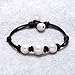 Womens Cultured Freshwater Pearl Bracelet with Leather Cord Beaded Jewelry 7.8'' Black Brown