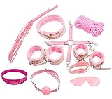 Firetea Fetish SM Sex Bondage Love System 8pcs Set Pink with SLAVE ME Bracelet