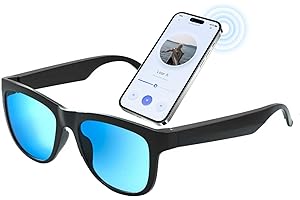 GENXENON Smart Glasses for Women Men,UV400 Polarized Lenses, Bluetooth Glasses with Speakers, Open Ear Sound, Call/Music,Voice Assistant, Hands Free Calling, Bluetooth Sunglasses Indoor Outdoor Activities-Blue