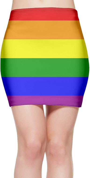 rainbow bodycon skirt