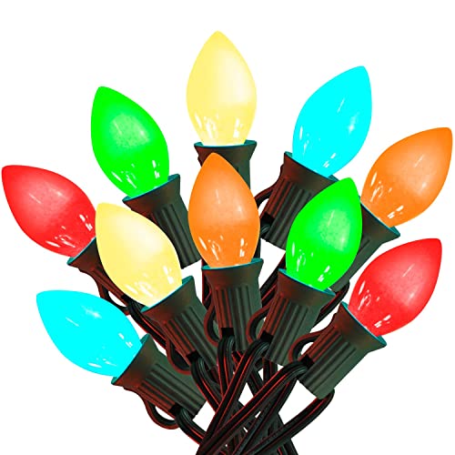 25FT C7 Christmas Lights, 25 Count Big Bulb Multicolor Incandescent
