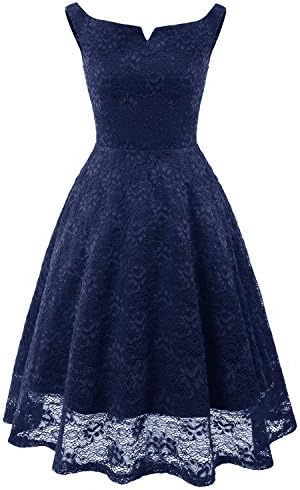 EvoLand Womens Off The Shoulder Lace Bridesmaid Cocktail Party Dress