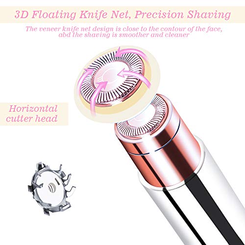Facial Hair Removal For Women, Waterproof Facial Hair Remover Trimmer, Hair Removers Electric Shaver Epilator For Chin, Upper Lip Moustaches And Cheek, Face Razors For Women Face (White)