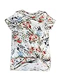 Shopglamla Front Side Knot Print Boutique Short Sleeves Top Sadie Ivory L