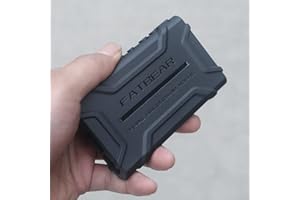 FAT BEAR FATBEAR Rugged Shockproof Armor Protective Shell Skin Case Cover for Sony Walkman NW-A306 NW-A307 NW-A300 Series (Black case with Tempered Glass)