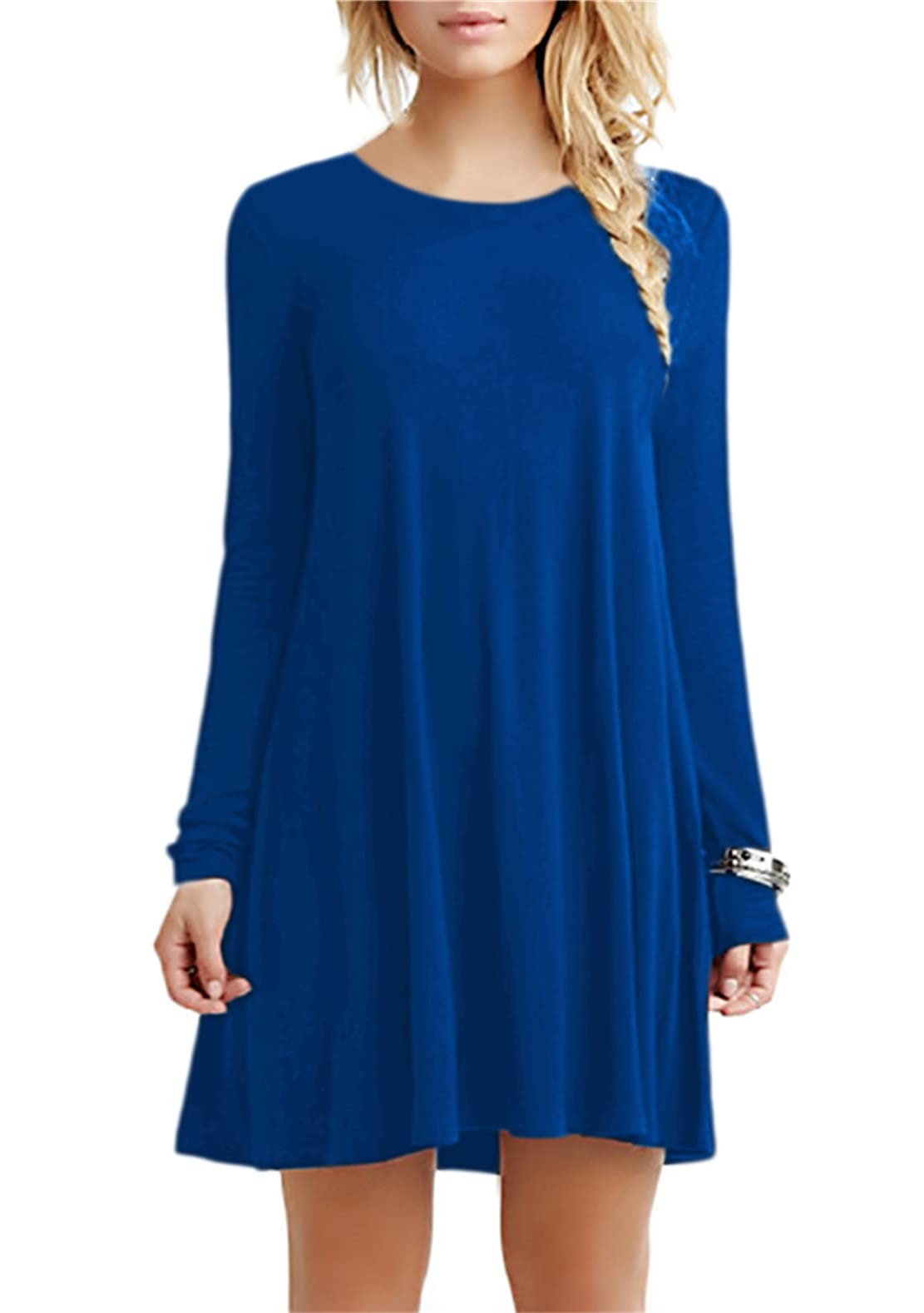 YMING Plus Size Mini Dress for Women T-Shirt Spring