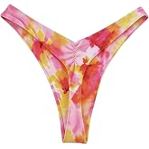 SherryDC Women&rsquo;s Cheeky Thong Brazilian Bikini Bottoms Sexy High Cut Leg Swimsuit Bottom Ruched Butt Bathing Suit Briefs