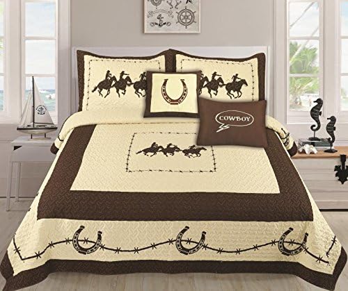 Amazon Com Linen Mart Western Running Horses Barbed Wire