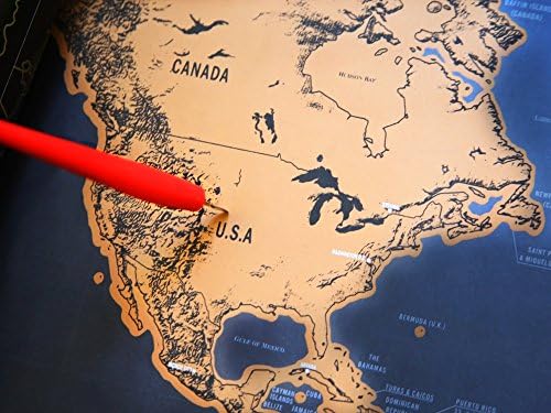 World Travel Scratch Off Map (32.5in.x23.5 in.) Great Travel Tracker, Pretty Easy to Scratch Off Places You Have Been Perfect Gift Including Free Scratching Pen