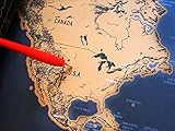 World Travel Scratch Off Map (32.5in.x23.5 in.) Great Travel Tracker, Pretty Easy to Scratch Off Places You Have Been Perfect Gift Including Free Scratching Pen