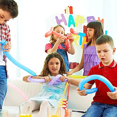 3 otters 155PCS Modelling Balloons with Pump, Twisted Balloons Long Balloons 260q Balloons Animal Balloons for Kids Birthday Party Wedding Christmas Magic Clown Show 17 Assorted Colors