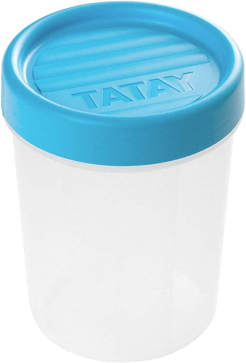 TATAY 0.4L Twist Screw-Top Plastic Food Container Blue 8.5x8.5x11.1 cm