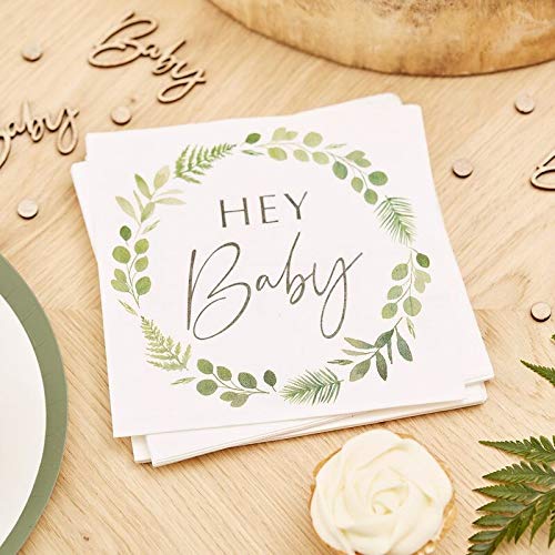 Baby Shower Napkins Paper Napkins Disposable Party Napkins, Baby Shower Decorations, Hey Baby Shower Ideas 7" x 7" Pk 32