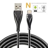 JYFT USB Cable with Multi Charging, 6FT USB Cord of Real 2-in-1, Metal Braided Fast Charging/Data Transfer Cord for Apple and Android Devices (Silver Gray, 6FT)