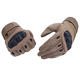 Sport Gloves, ADiPROD Outdoor Gloves Full Finger Biking Cycling Motorcycle Hand Gear Protector Gloves (Brown, X-Large)