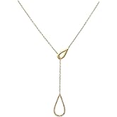 Genuine Diamond Lariat Necklace- 14k Gold Sterling Silver- Genuine Pave Diamonds- Unique- Valentine's Day Mother's Day Graduation Women's Jewelry Gift Idea