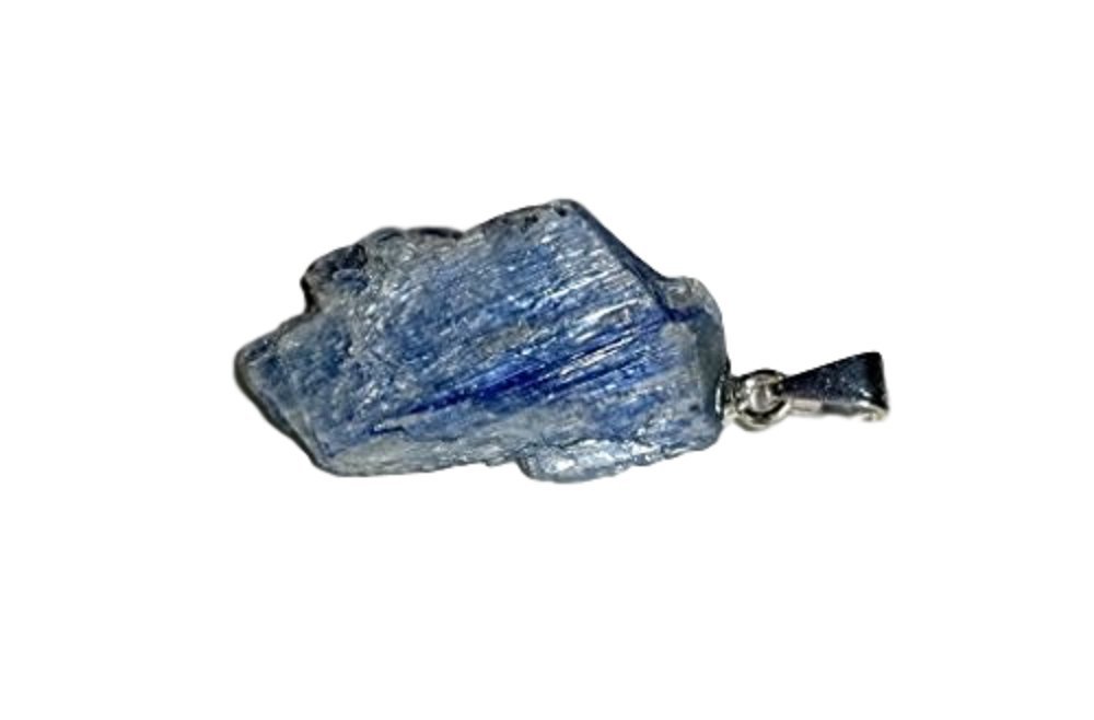 Sublime Gifts1pc Raw Blue Kyanite with Mica Rough Natural Premium Quality Free Form Pendant with Bail Loop
