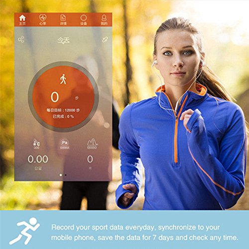 Owill Blood Oxygen Pressure Heart Rate Monitor Running Jogging Pedometer Waterproof Smart Watch Band Bracelet (Black) - Thumbnail 5