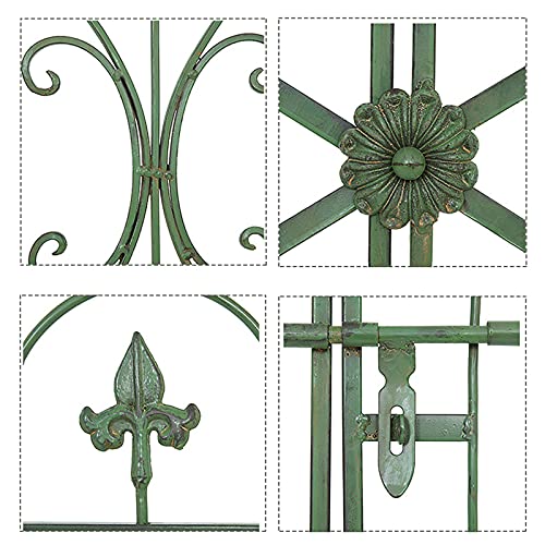 LBSY Rosenbogen aus Metall, mit Doppeltür, 218 cm Hoch Und 105 cm Breit, Gartenlaube für Verschiedene Kletterpflanzen… – Bild 5