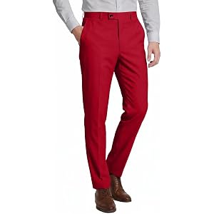Yiistlccy Men’s Flat Front Dress Pants with Expandable Waistband