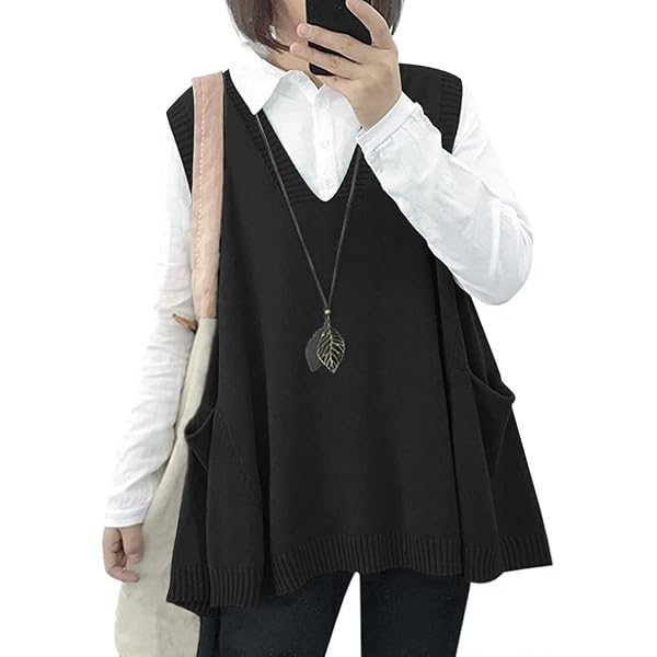 Amazon.com: tuduoms Sweater Vest Women Fashion Long Side Split