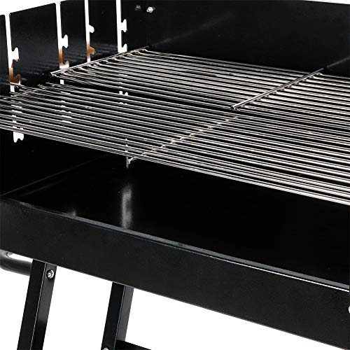 Holzkohle Grillwagen, Holzkohlegrillwagen, Holzkohlegrill, Grillkamin, Barbecue Grill, aus Stahl, Räucherofen Zubehör… – Bild 5