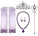 SREND Princess Sofia Dress Up Accessories Gift Set Crown Scepter Necklace Earrings Gloves, Purple, 5 Pieces
