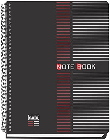 Solo A5 Writing Notebook College Ruled Line Spiral Bound 70 gsm Journal Writing Notepad, 200 Sheets - Size Available