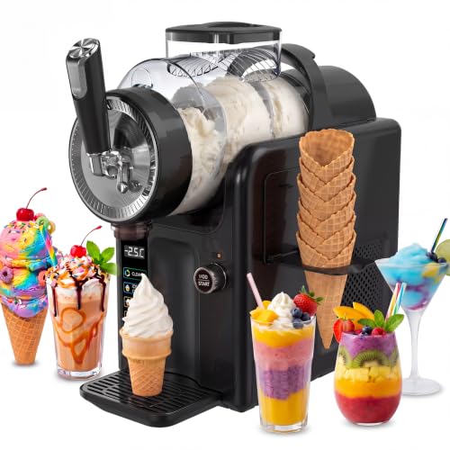 Slush Granita Machine, 2L Ice Slush Machine with LED Display, 6-in-1 Slush Machine for making ice cream, smoothies, milkshakes, cocktails and margaritas