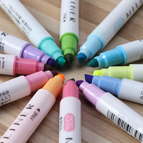 lailongp 12 Colors Highlighter Artist Double Headed, Fluorescent Sketch Markers Pen, School Office Supplies,Kids Christmas Gift