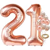 KatchOn, Rose Gold 21st Birthday Balloons - 40 Inch