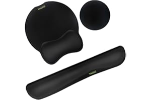 VAGAU Premium Keyboard Wrist Rest and Mouse Pad Wrist Support, Ergonomic Memory Foam Set for Office, Laptop, Mac, Computer and Gaming, Durable, Comfortable Typing &Wrist Pain Relief