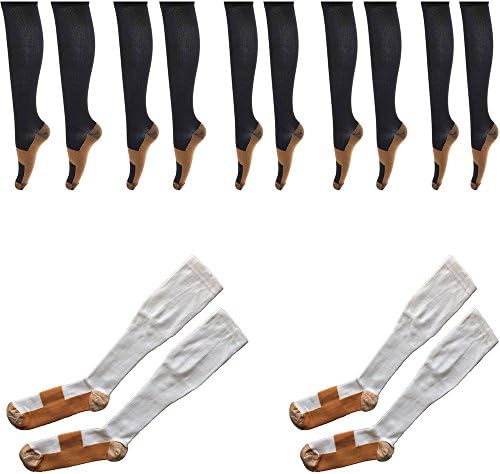 7 Day Copper Infused Stress Relieving Compression Socks Bundle (7-Pack)