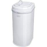 Ubbi Pet Waste Pail, White | Odor-Locking Cat Litter Disposal System, Stainless Steel Pet Waste Can with Safety Lock &amp; Scoop, No Special Bags Required