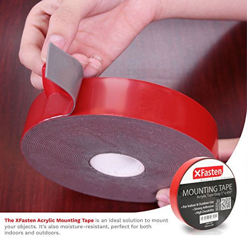 XFasten Extreme DoubleSided Acrylic Mounting Tape Removable, Gray, 1