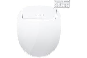 ZMJH A201DS Electronic Smart Bidet Toilet Seat,Self Cleaning Hydroflush,Hybrid Heating,Heated Dryer,Nightlight,Vortex Wash, remote control (Round)