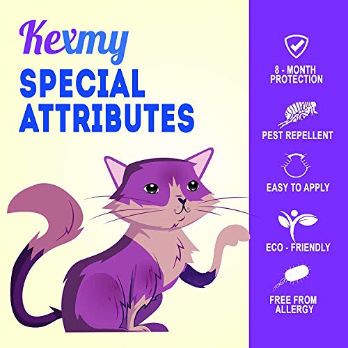 KEXMY Cat Tick and Flea Collar - Cat Flea Treatment - 8 Months Flea Control and Protection for Cats - Adjustable & Waterproof Cat Collar - 100% Natural Essential Oils That Kill and Repel Fleas - Thumbnail 2