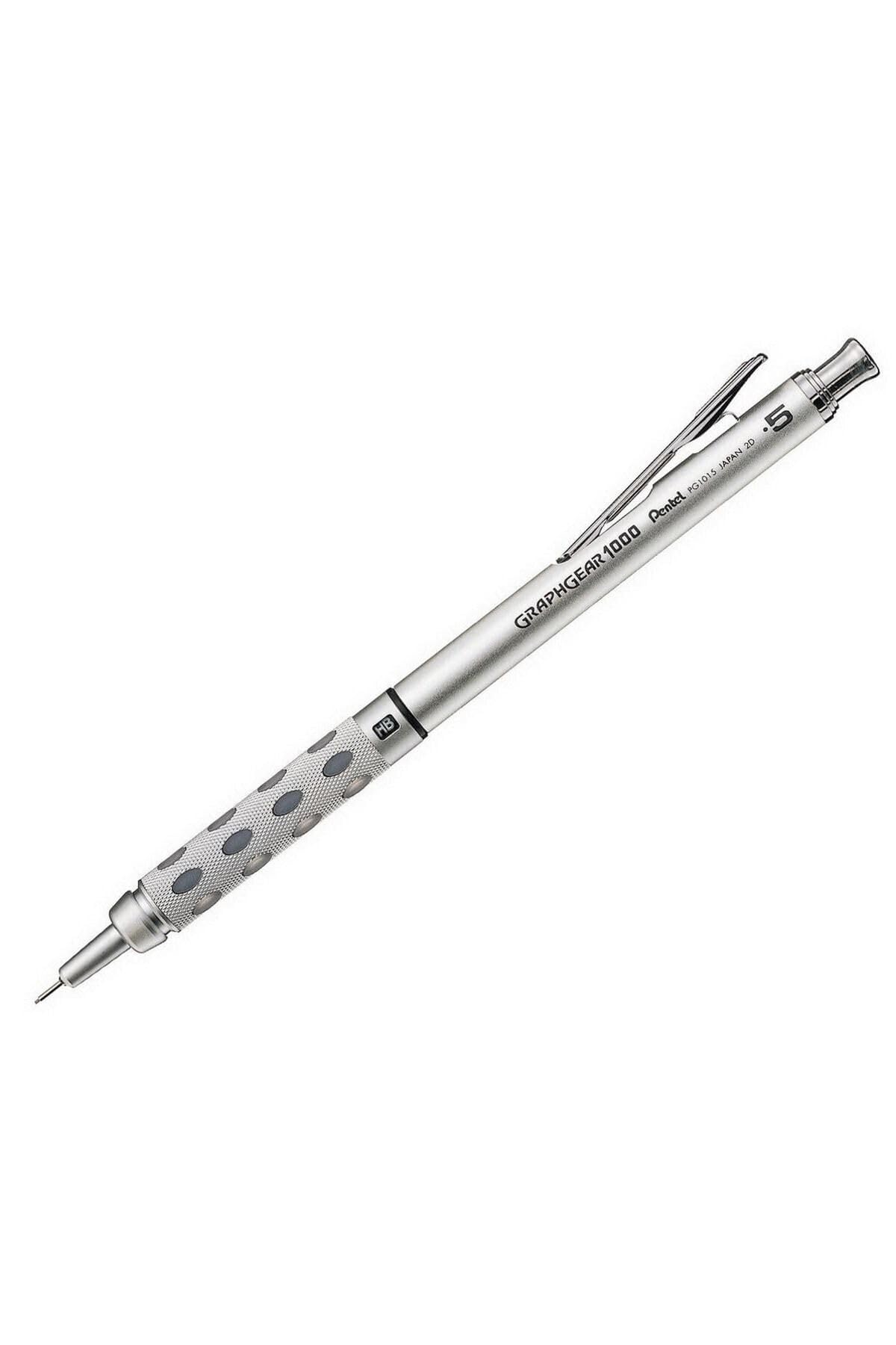 Pentel GraphGear1000 PG1015 Mechanical Pencil in Stainless Steel Case 0.5mm HB Hardness (Pack of 12)