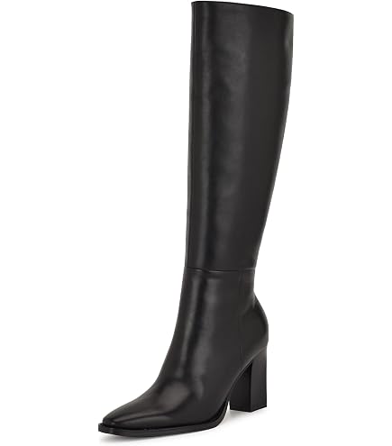 Amazon.com | Nine West Women's Zazz Wide Calf Black Leather 5