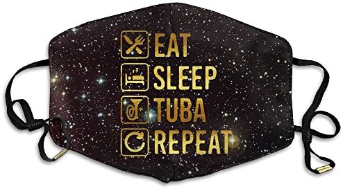 Ali2oaIq Eat Sleep Tuba repeat Unisex Dust Allergy Flu Masks Washable Activated Carbon Breath Healthy Safety Mouth Masks